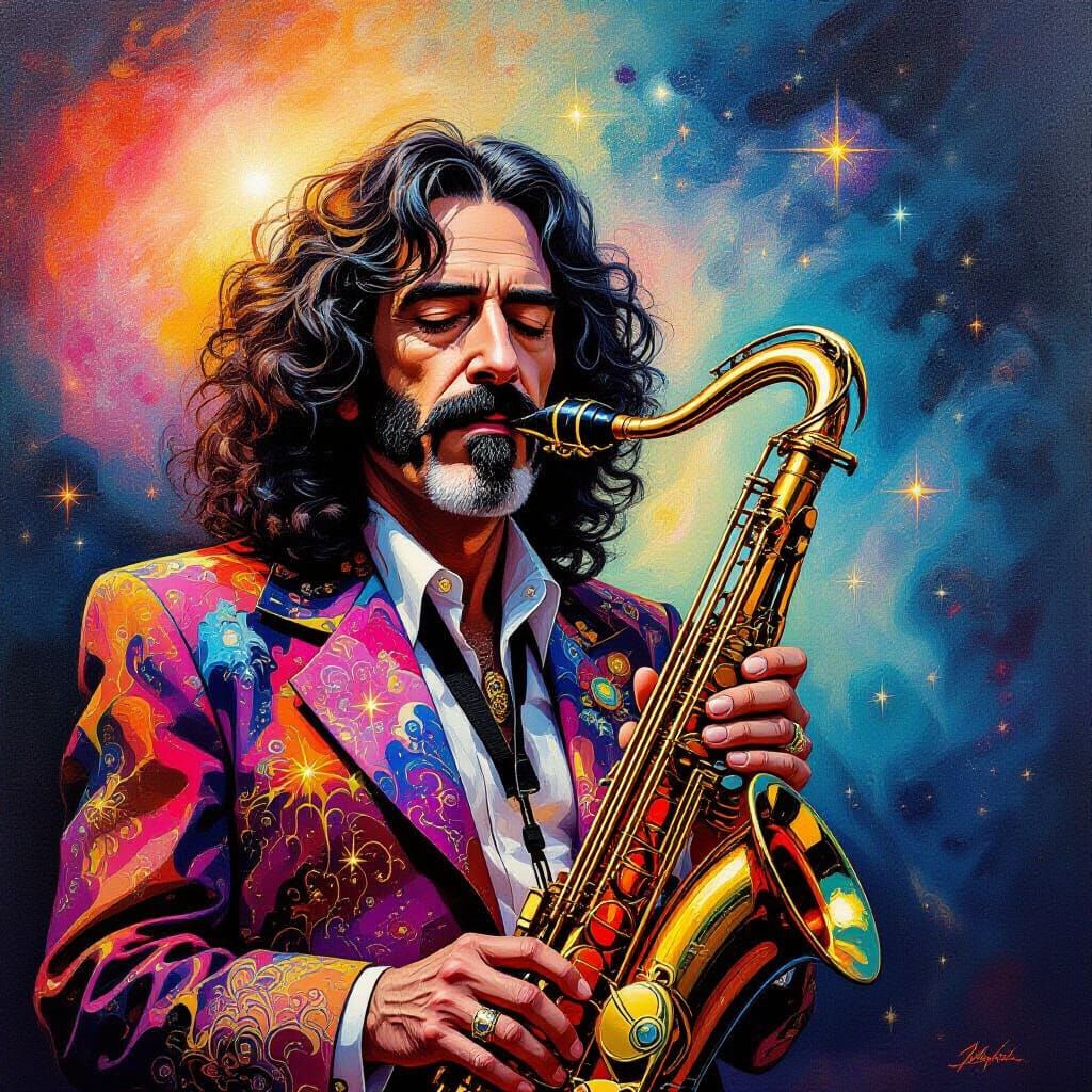 Frank Zappa as Grand Wazoo Playing Cosmic Sax