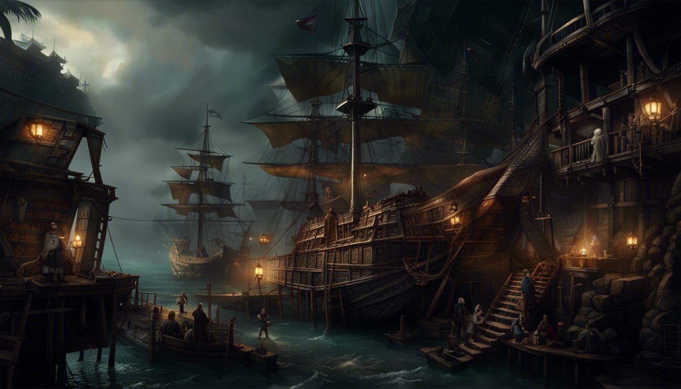 Epic Pirate Hideout: A Cinematic Digital Painting