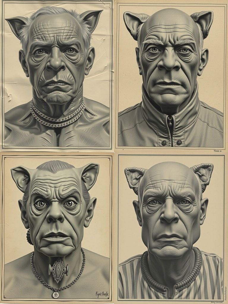 Surreal Grotesque Plastic Surgery Portrait