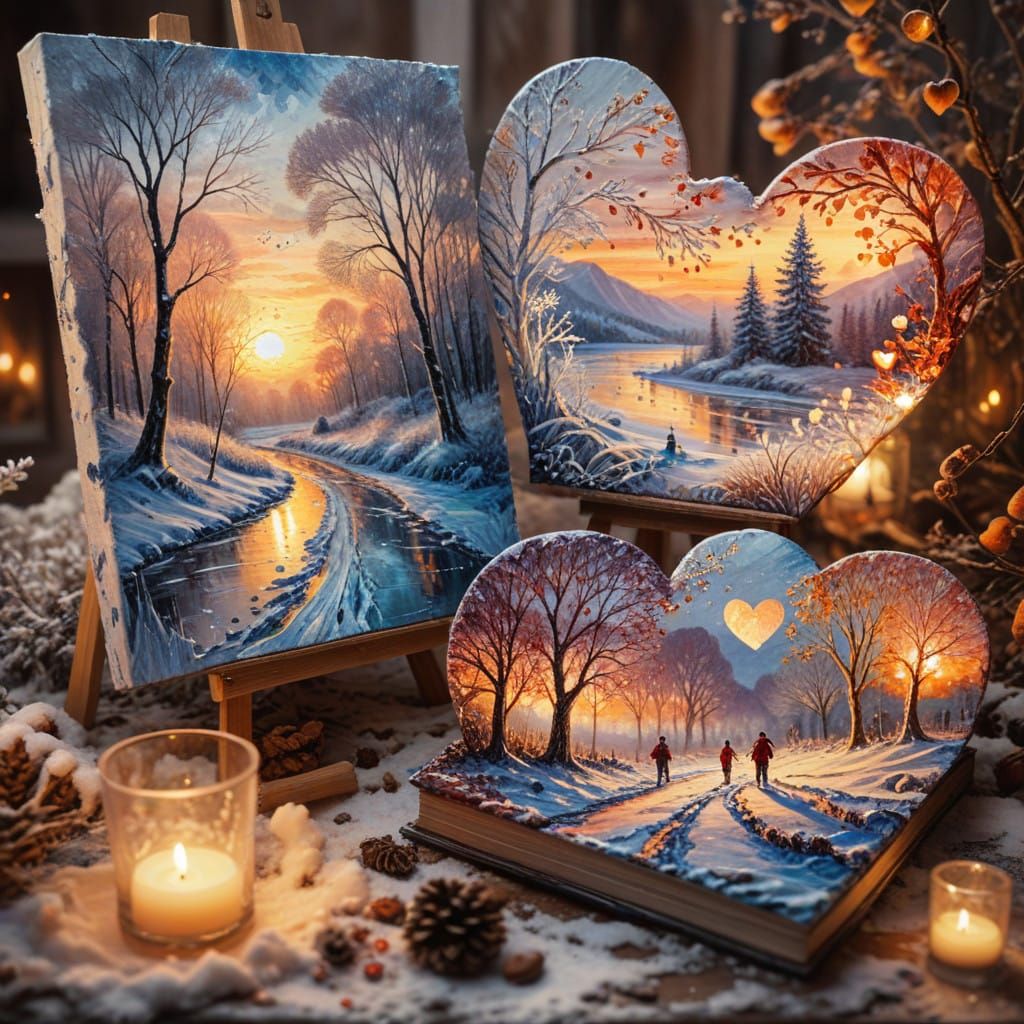 Fantasy Winter Wonderland in Impasto Style