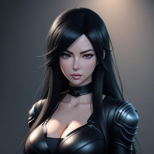 Anime Girl Portrait in Dithered Pixel Art