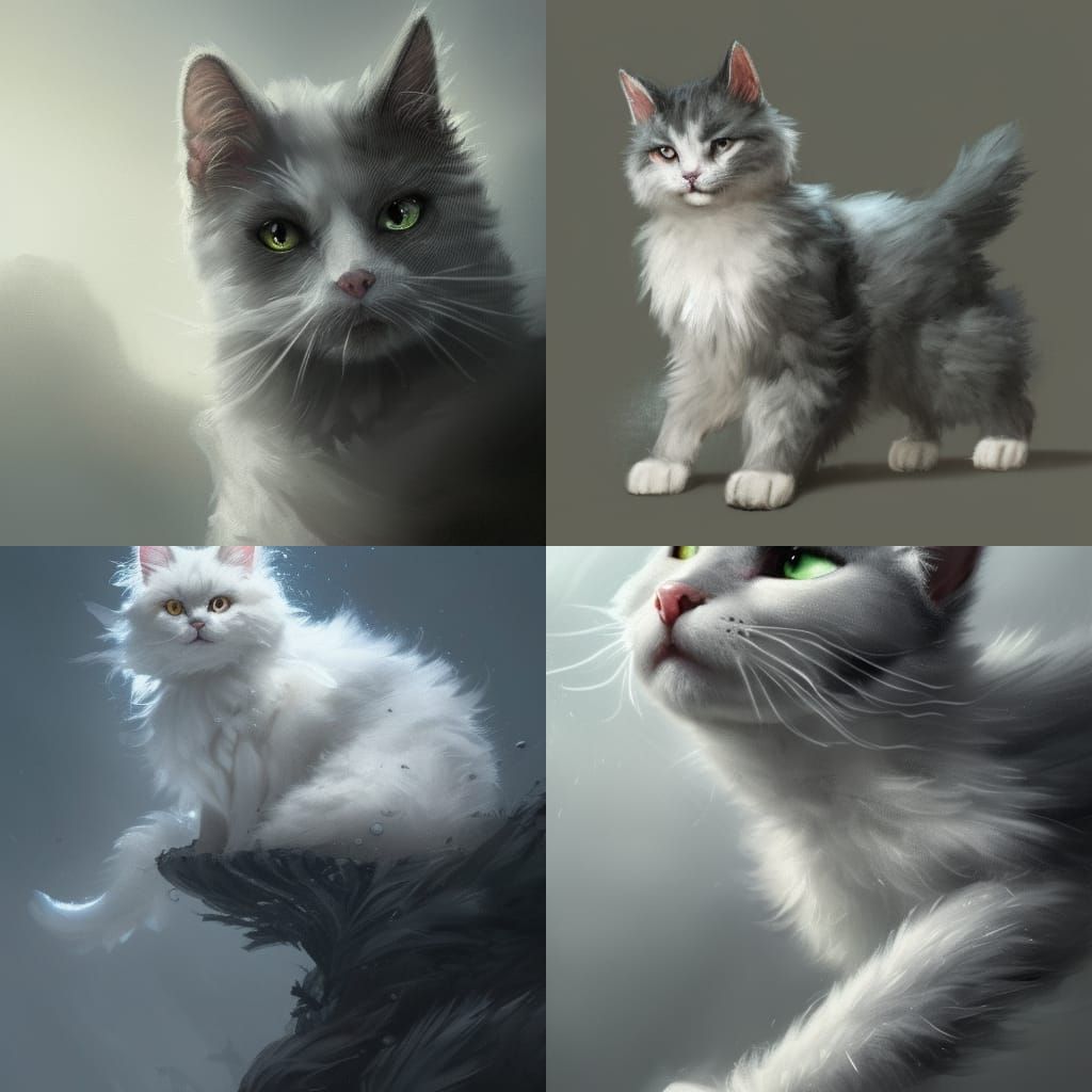 Fluffy Cat: Dark Fantasy Digital Art