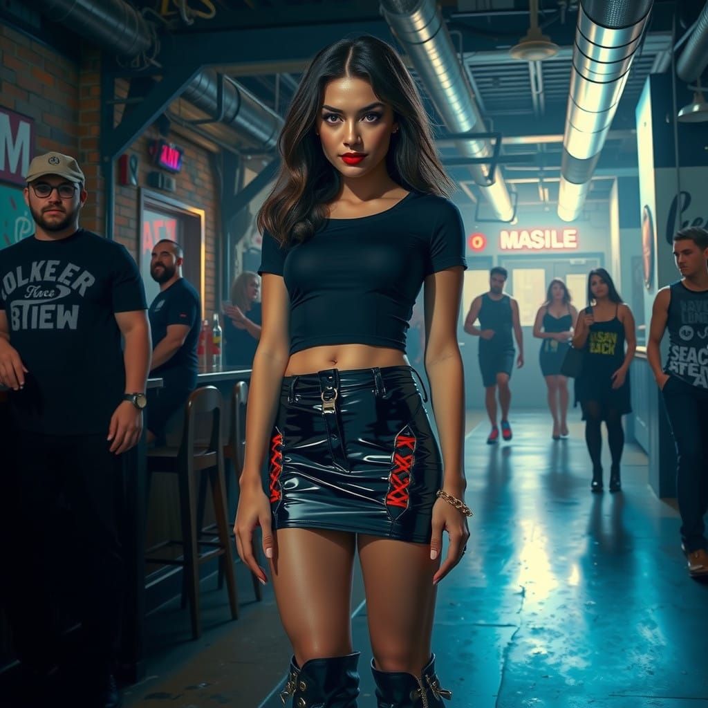 Edgy Piercing Beauty in Dark Alternative Club