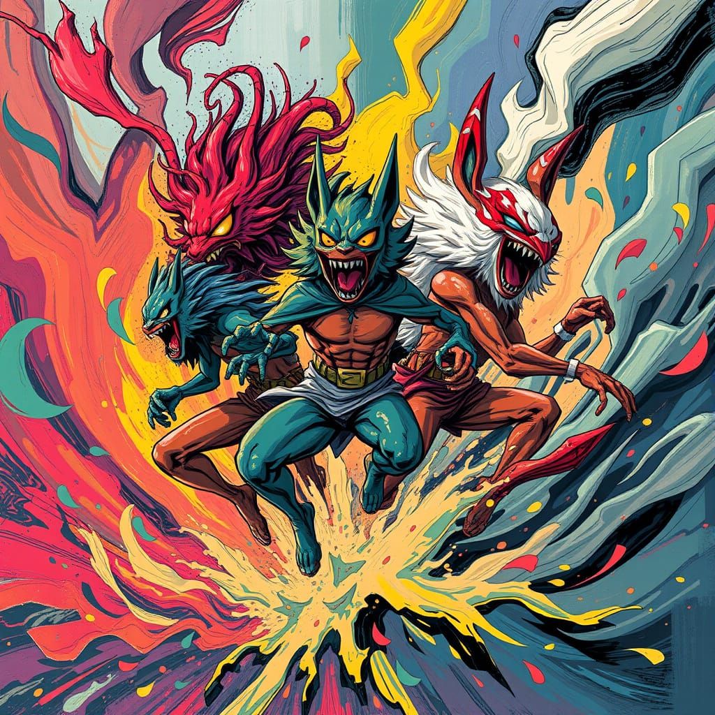 Expressive Cyberpunk Uprising in Vibrant Colors