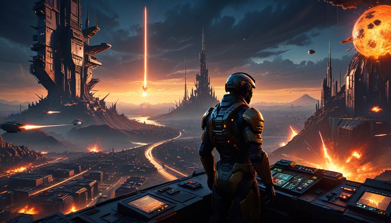 Future Commander Stands Tall Amidst Alien Invasion in Futuri...