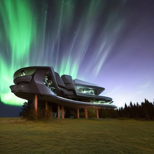 Futuristic Treehouse on Jupiter in Hyperreal Sci-Fi Style