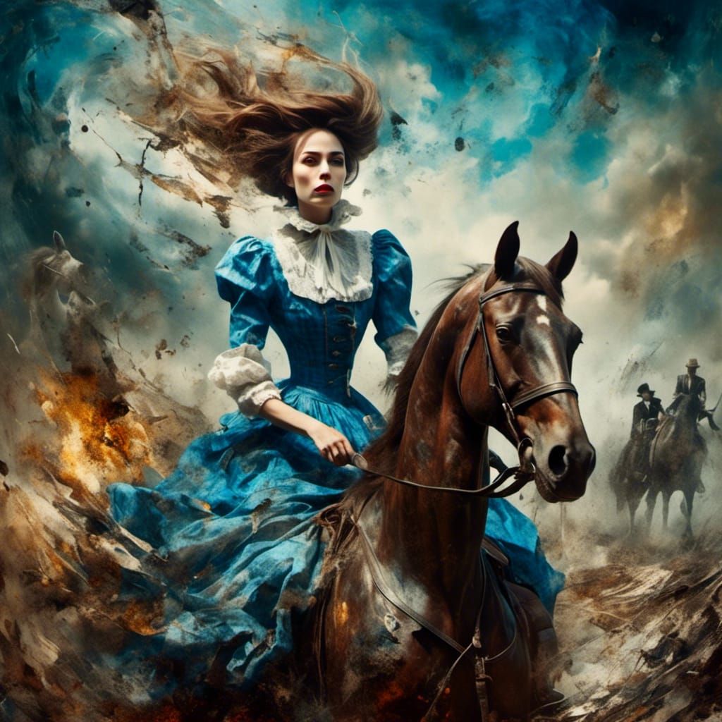 Dorothy Gale Tornado Ride: Surreal Oil Painting