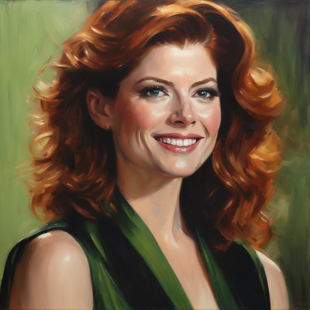 Impressionistic Portrait of Debra Messing by Casey Baugh