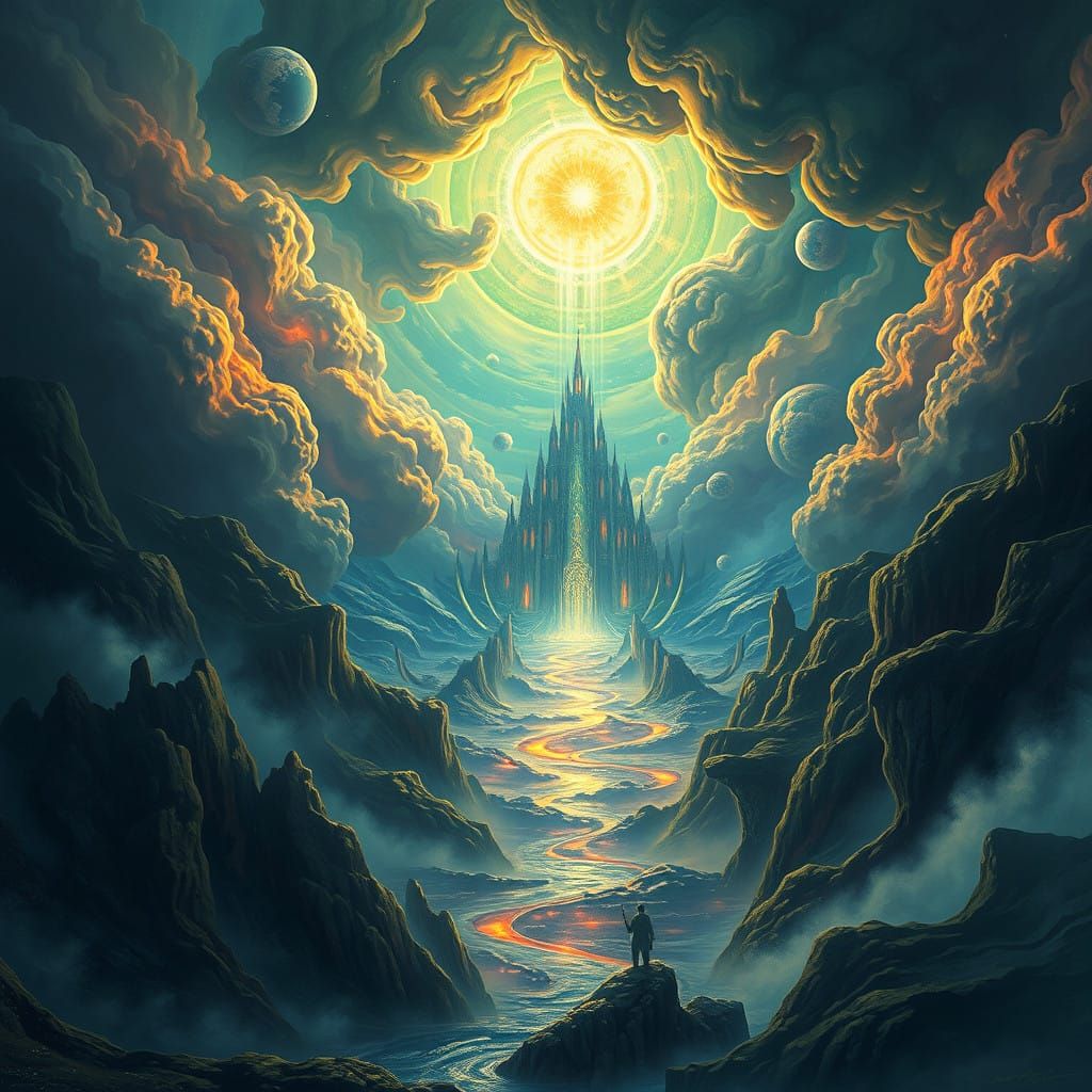 Epic Norse Realm of Valhalla in Dazzling Matte Painting