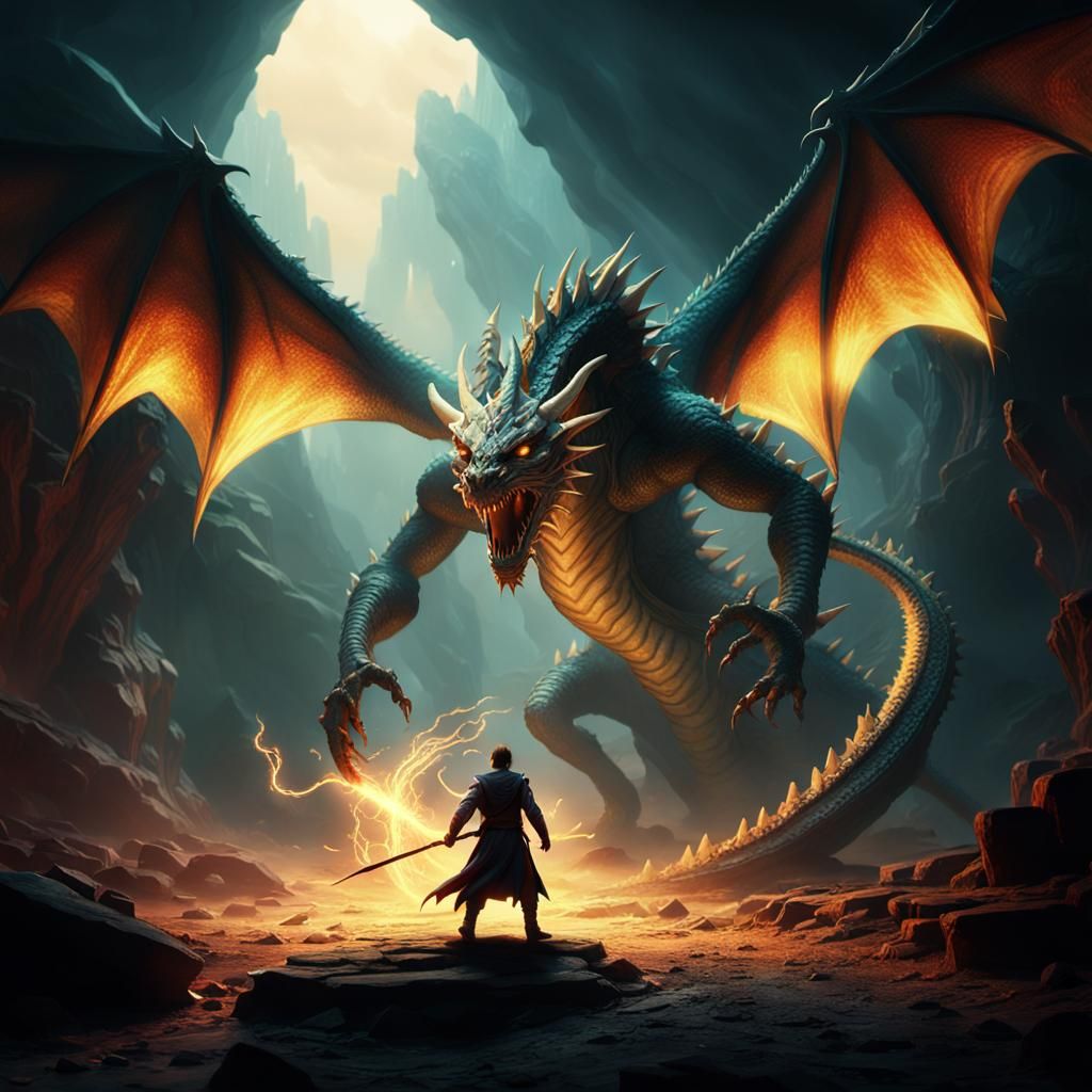 Dragon Confrontation: Cinematic Digital Matte Painting