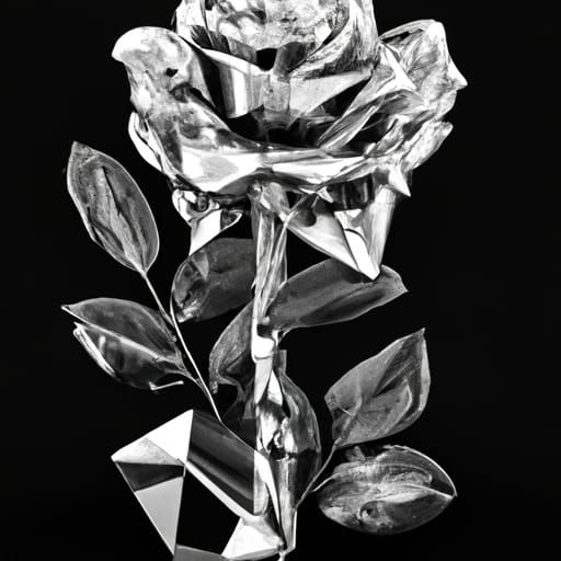 Monochrome Crystal Rose: Giant Gem in Black and White