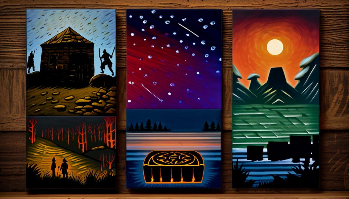 Viking Shield Saga in Hudson River School Style