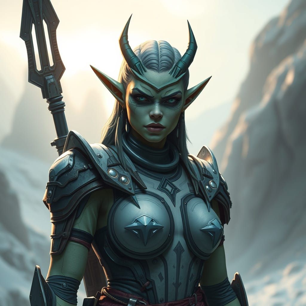 Cyberpunk Female Orc Warrior