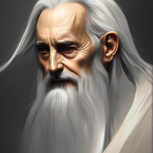 Saruman Portrait in Hyperdetailed Style