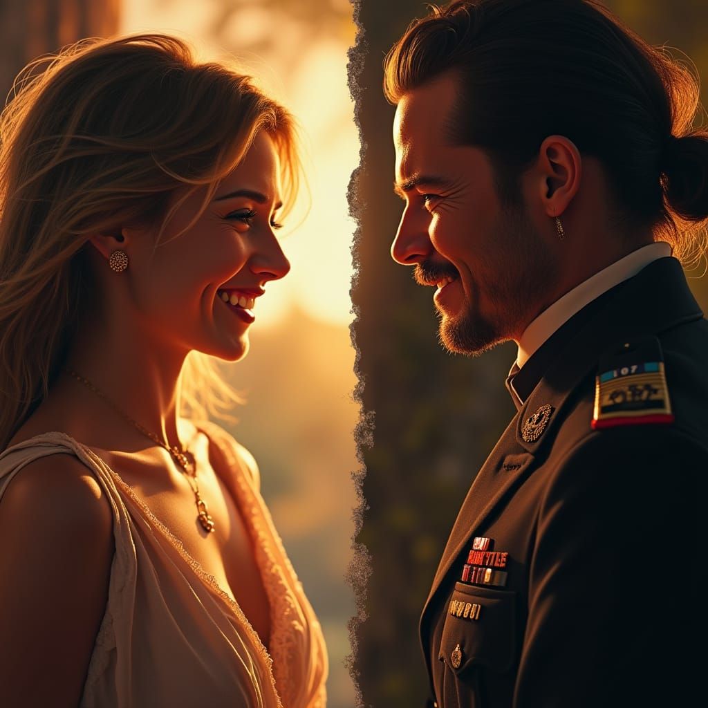 Split-Screen Contrast: Happiness vs Despair in a Glimmering ...