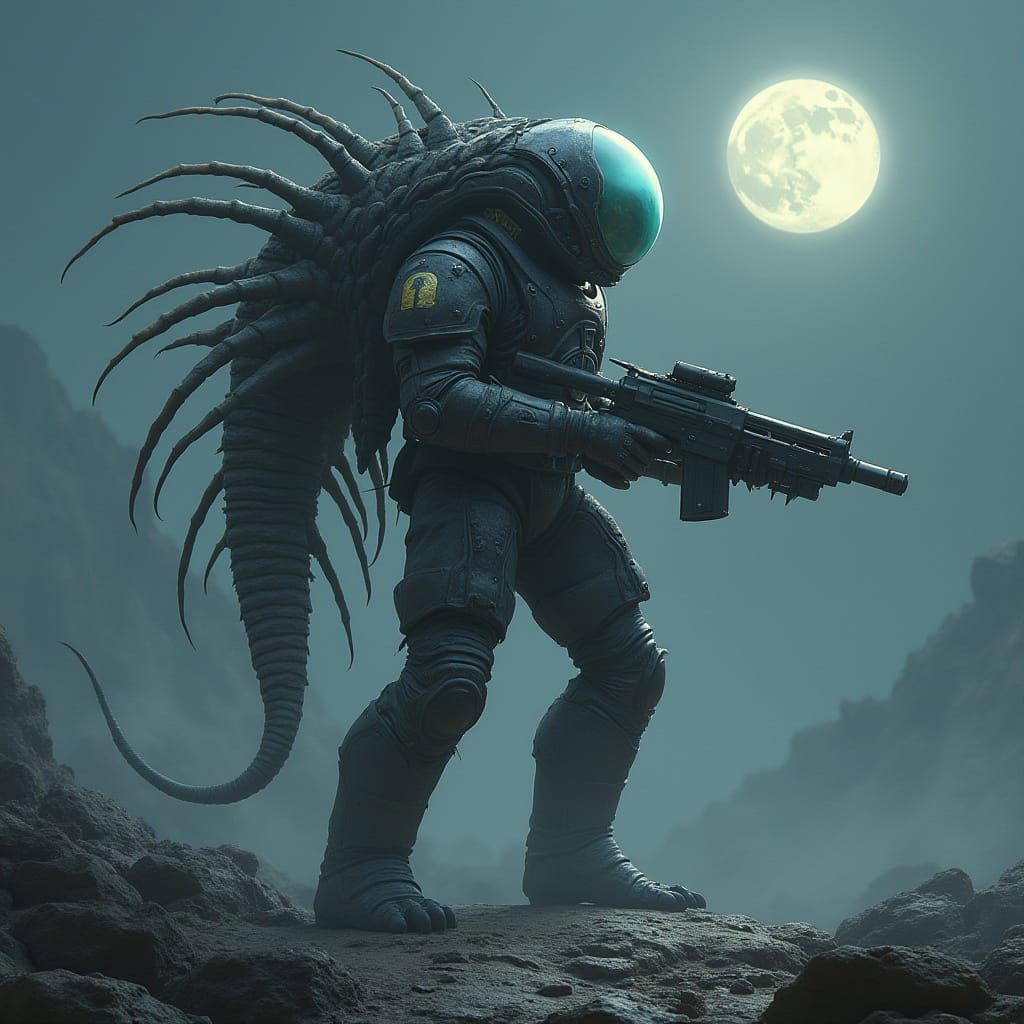 Ancient Trilobite Warrior in Futuristic Space Suit