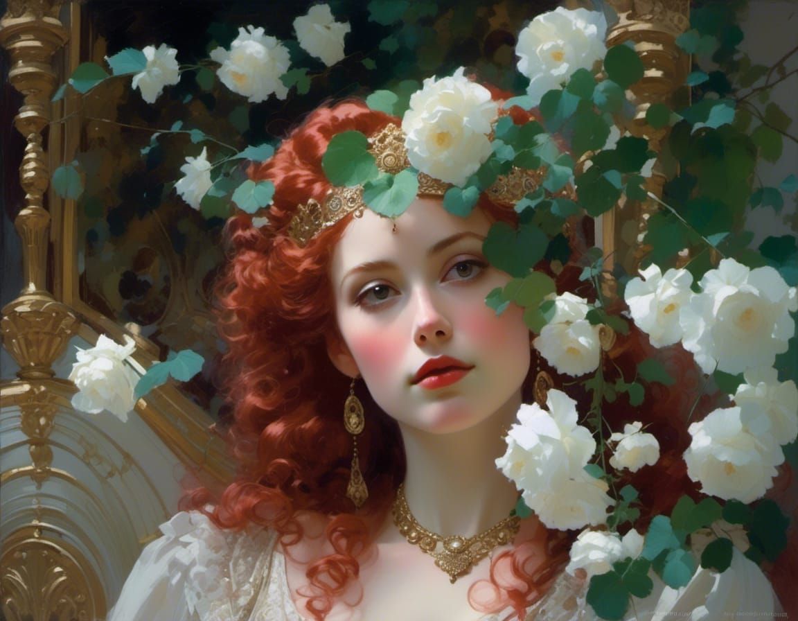 Victorian Queen Portrait in Dreamy Style