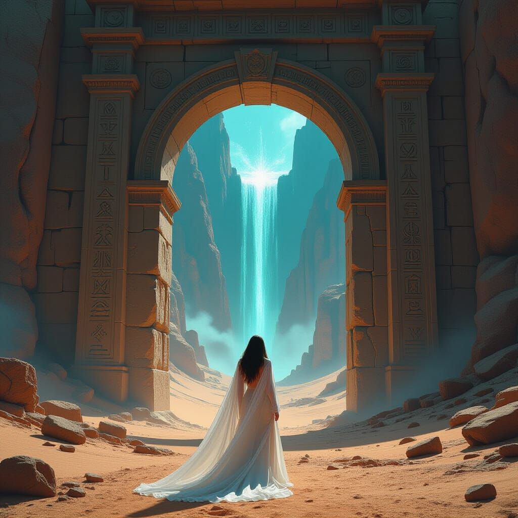 Arcane Portal in Desolate Desert: Matte Painting