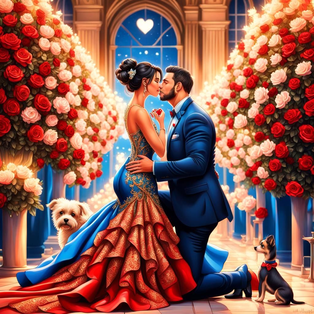 Romantic Valentine's Proposal with Rose Heart