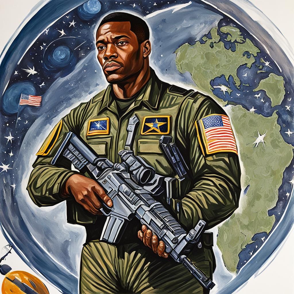 Black American Space Defense Force Officer