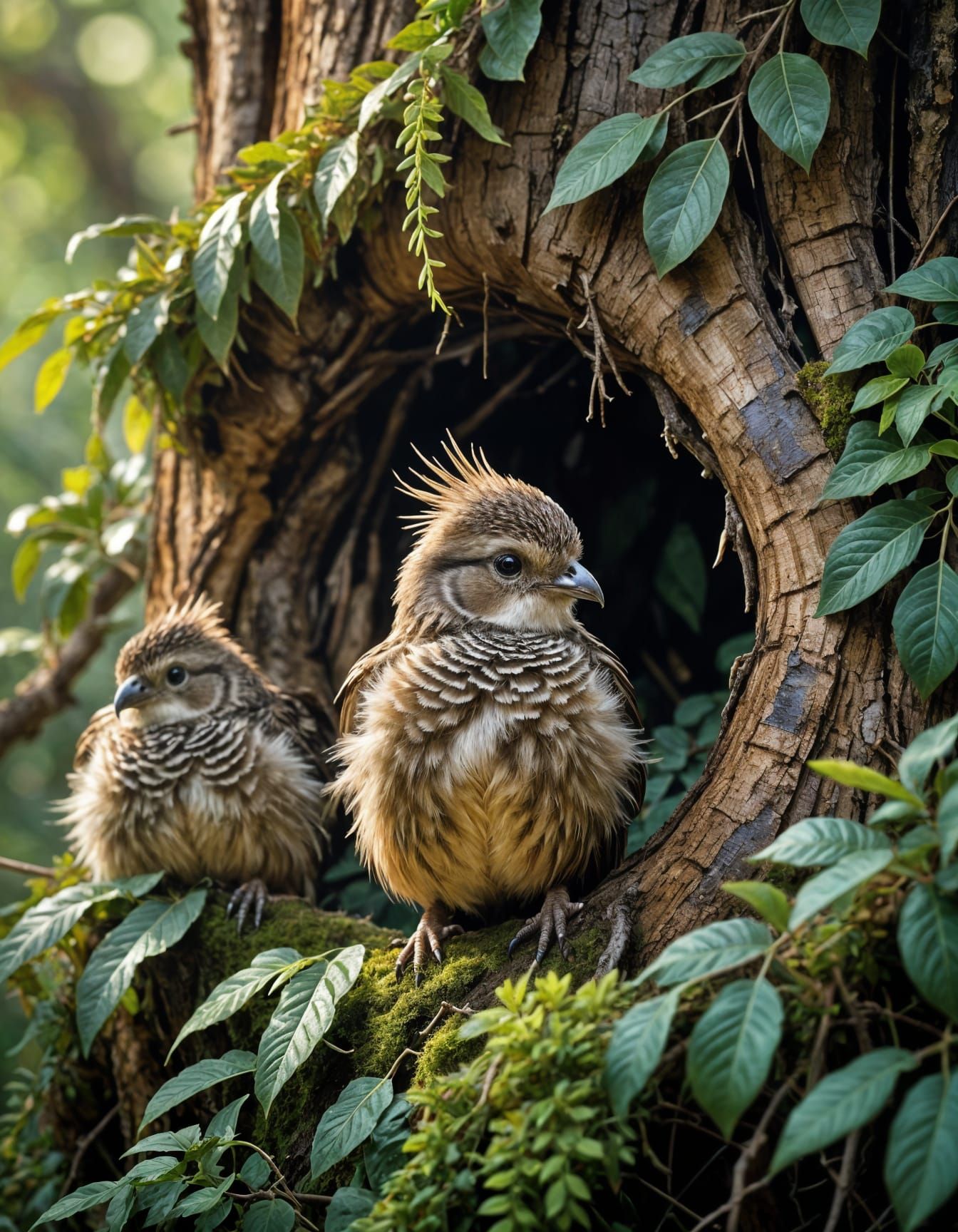 Hyperrealistic Wildlife Portraits of Babies in Tree Hollows