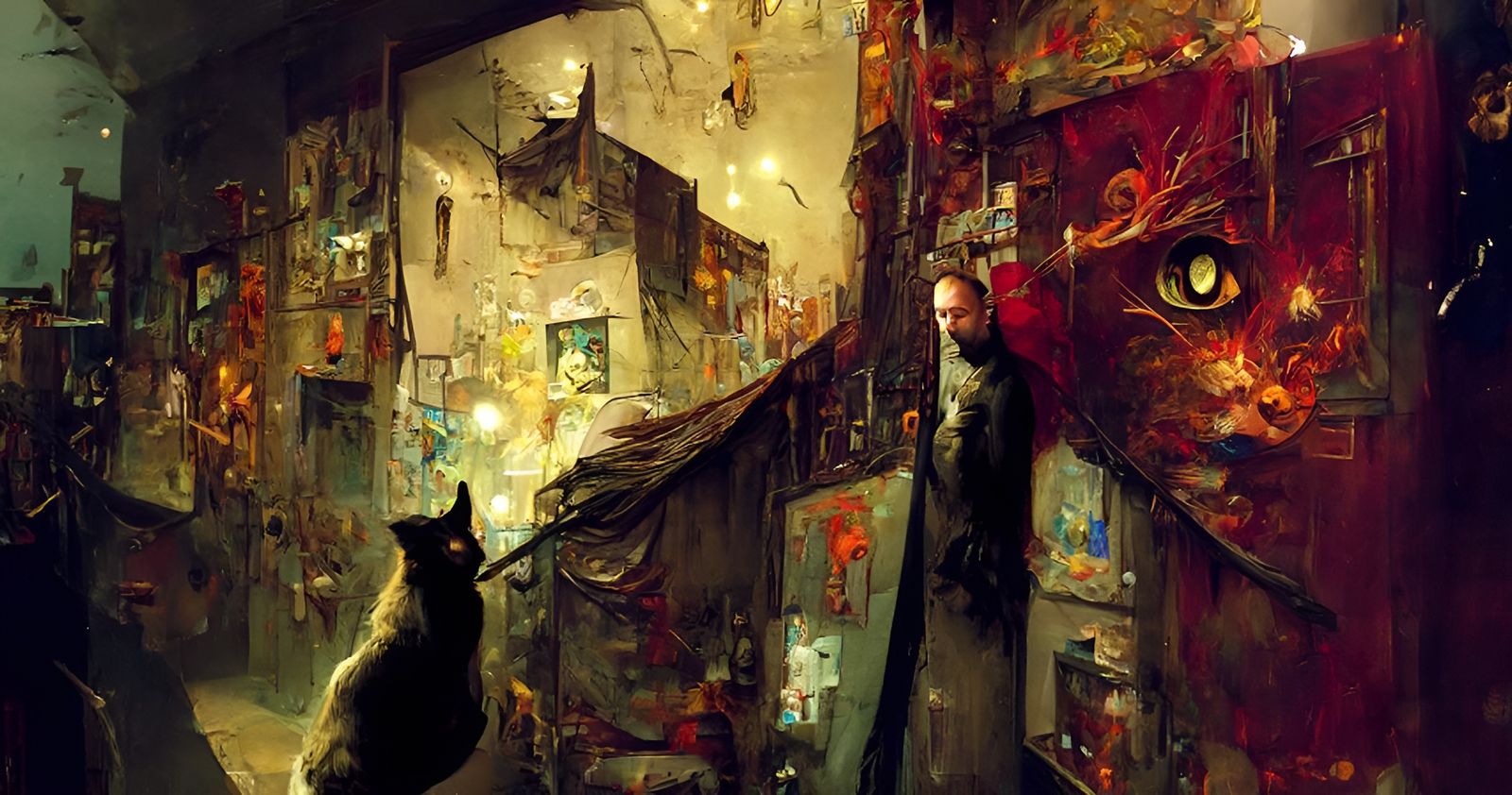 Man selling magical catnip in back alley