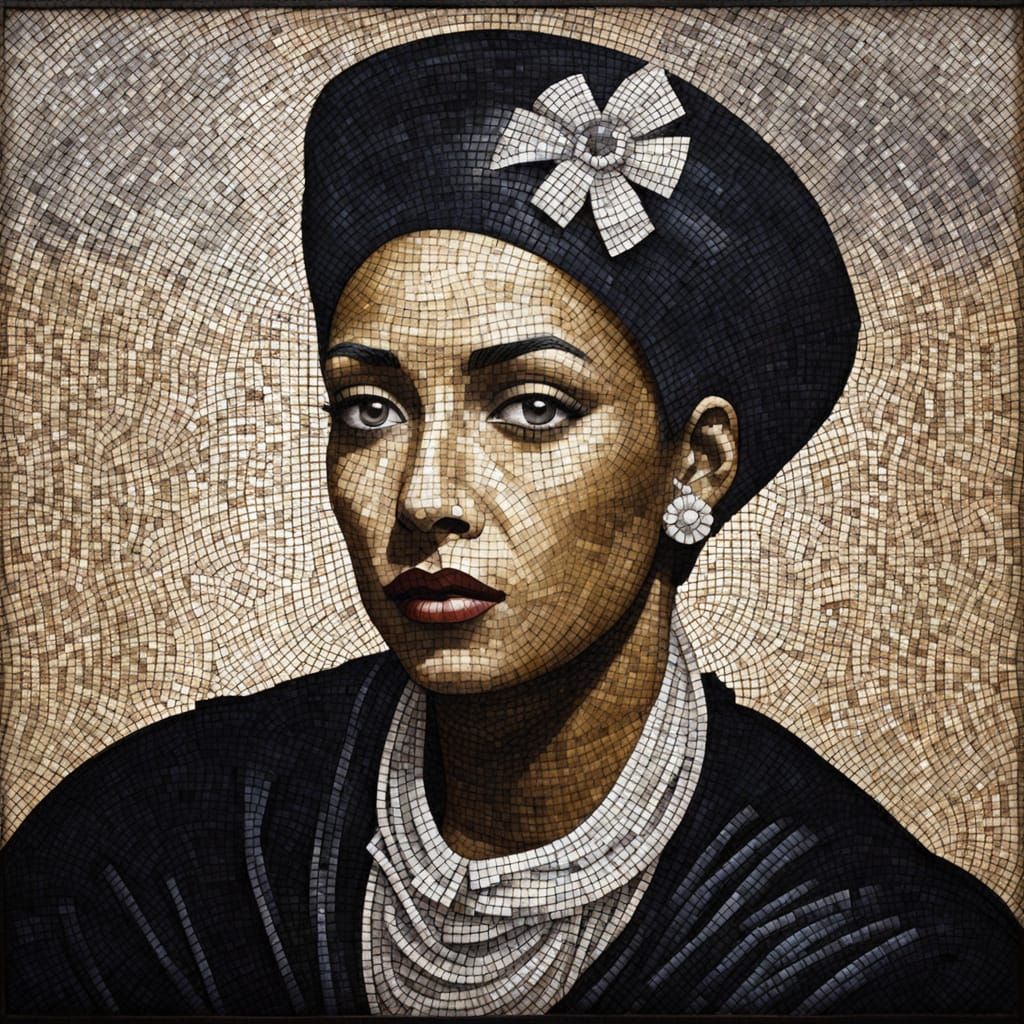 Josephine Baker in a Moody Medieval Coffee Shop Mosaic