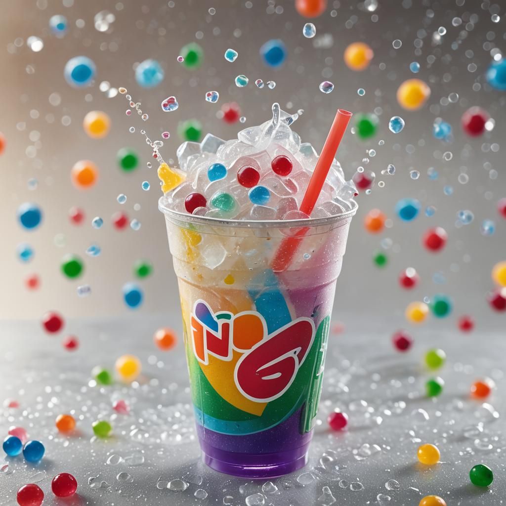 Vibrant Still Life: A Refreshing Slurpee in Sunlight