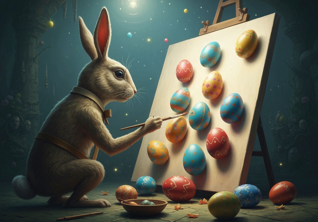 Surreal Easter Bunny Artist Paints Magical Eggs