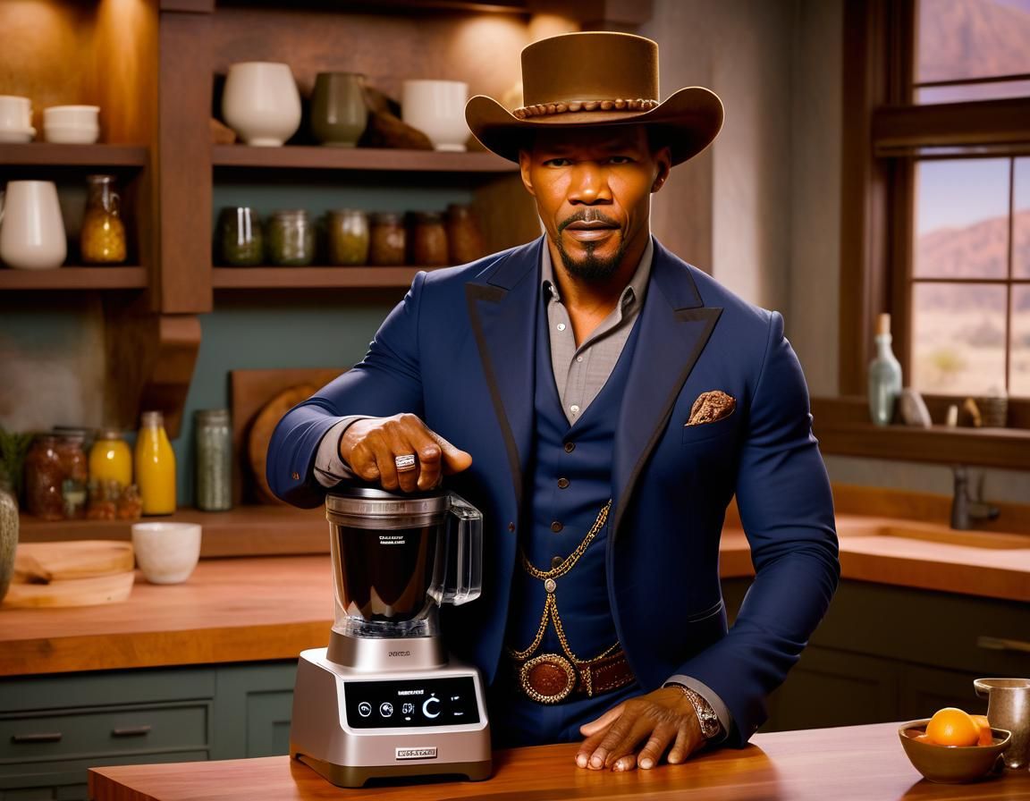 Charismatic Man Presents Blender on TV Broadcast