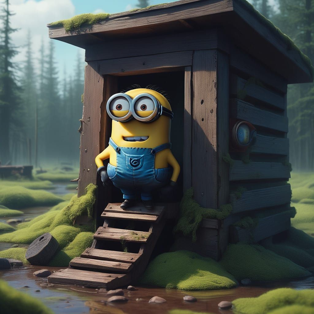 Minion Surrounded by Explosive Creamy Chaos