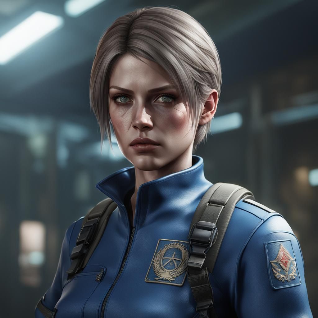 Jill Valentine Portrait in Hyperdetailed Style