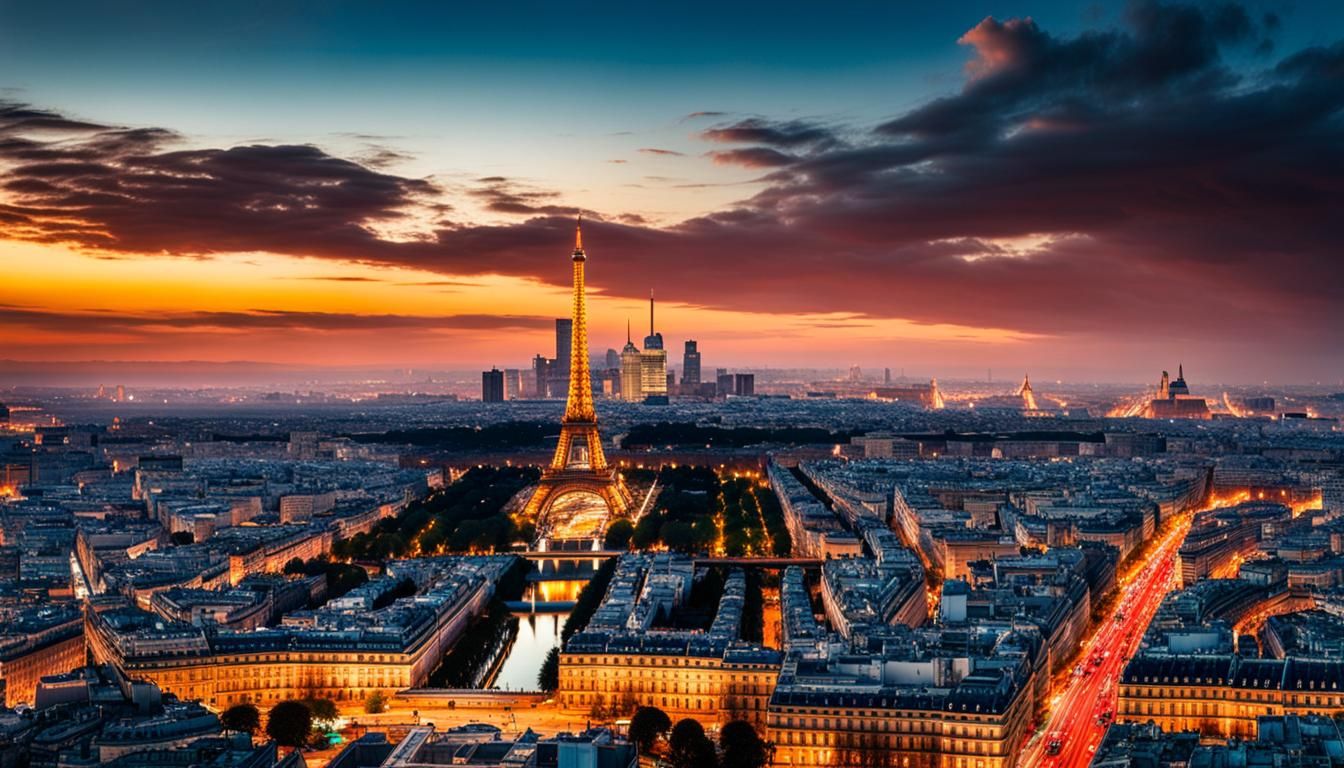 Paris Sunset: Glass Impressionism Painting