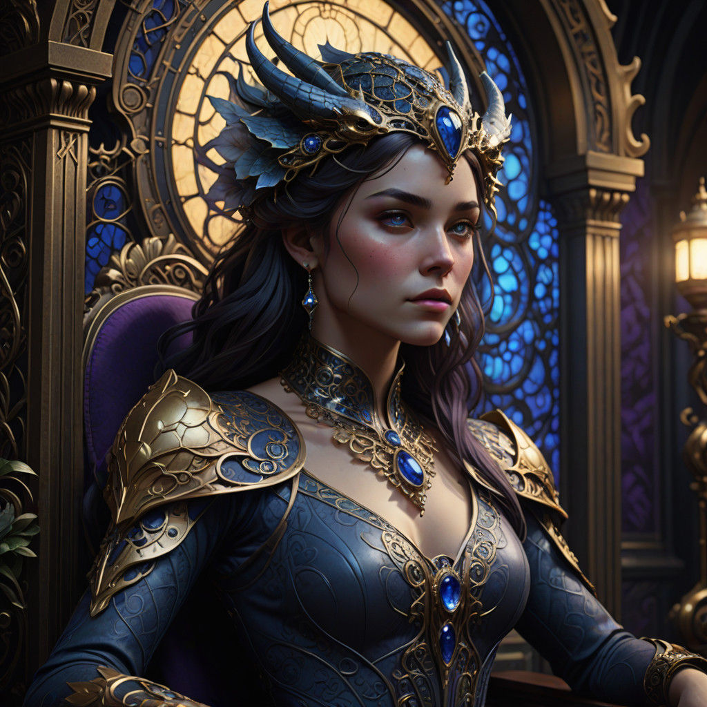 Pearl Dragon on a Throne