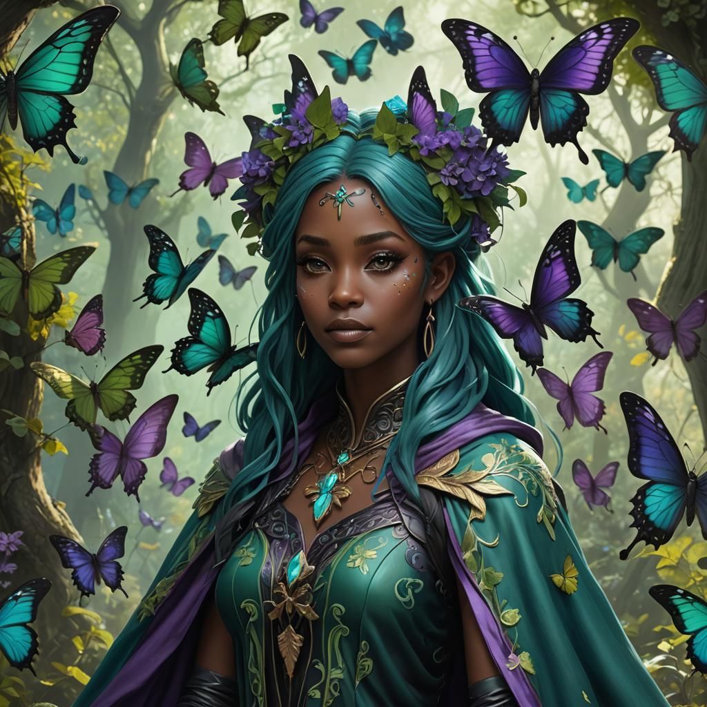 Porcelain Fairy with Butterfly Cloak, Digital Art