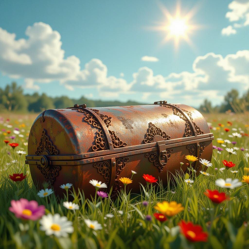 Vintage Time Capsule in Retro-Futuristic Style