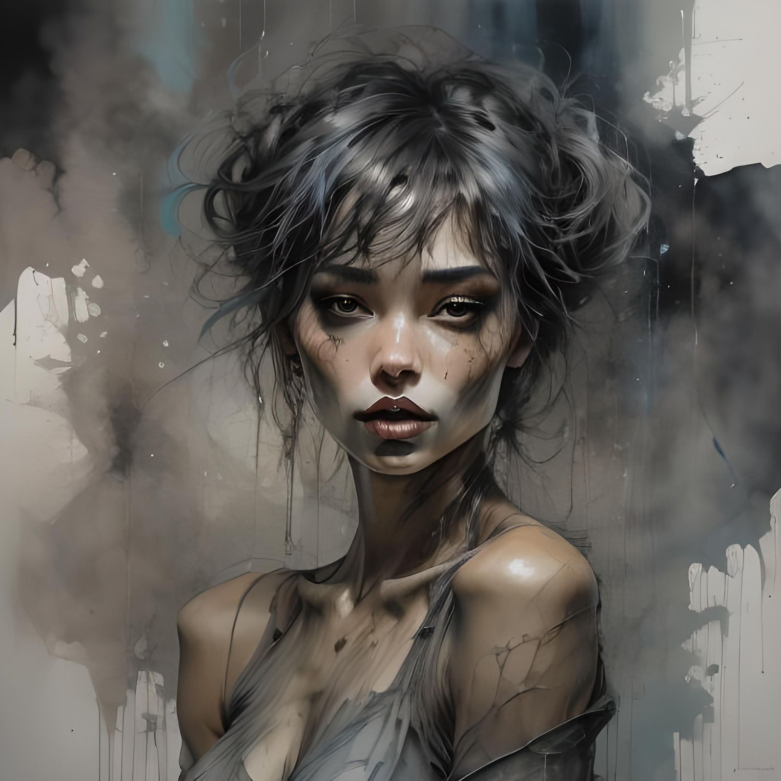 Beautiful Dark Skinned Woman with Inky Accents