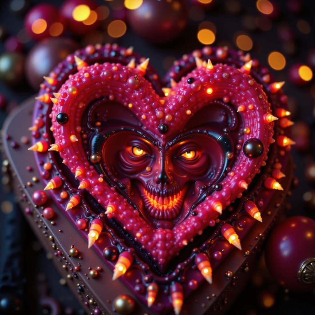 Gothic Valentine Portrait with Androgynous Features