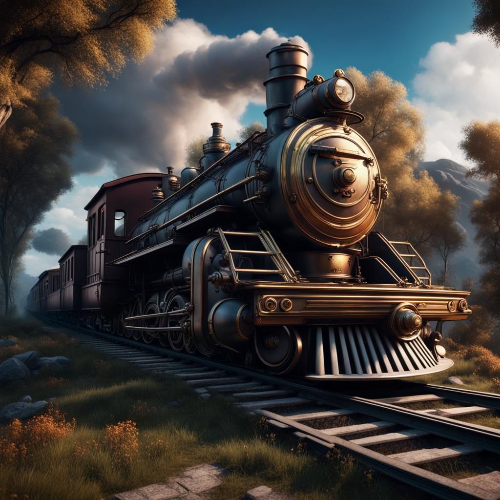 Fantastical Sleepy Train in Detailed Matte Painting