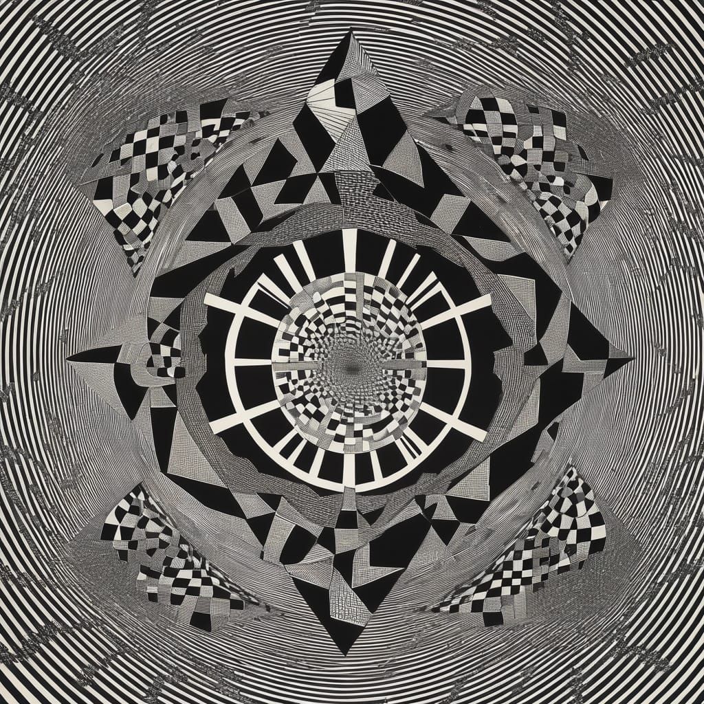 Escher-Inspired Illusion: Precision and Paradox