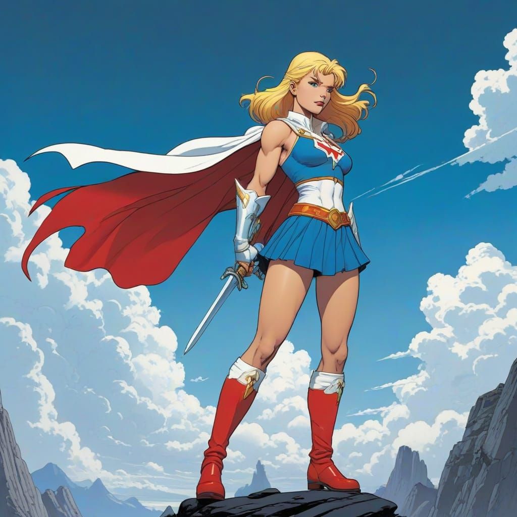 Epic Blue and White Heroine Unleashes Power