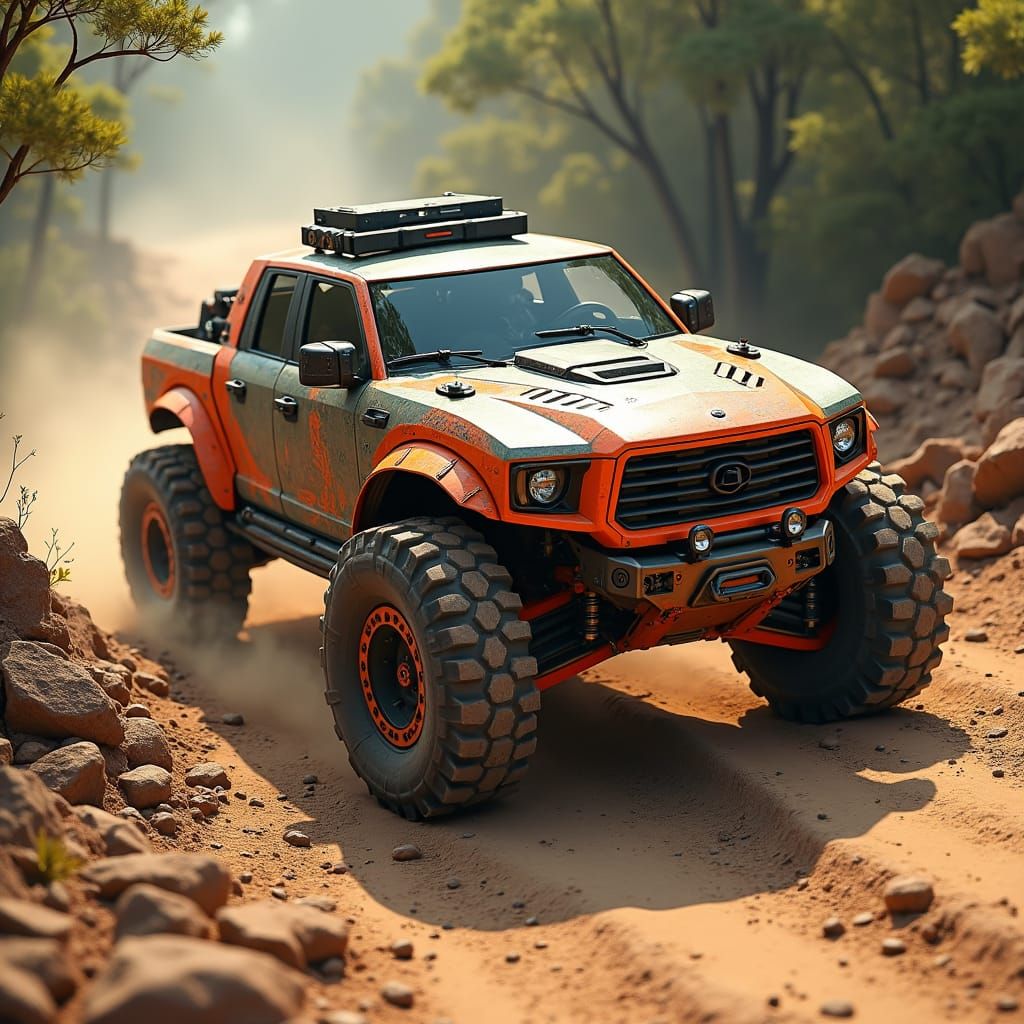 Indian Inspired Off-Road Car in Futuristic Style