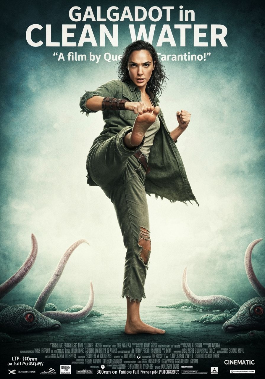 Gal Gadot in Clean Water: Dystopian Sci-Fi Movie Poster