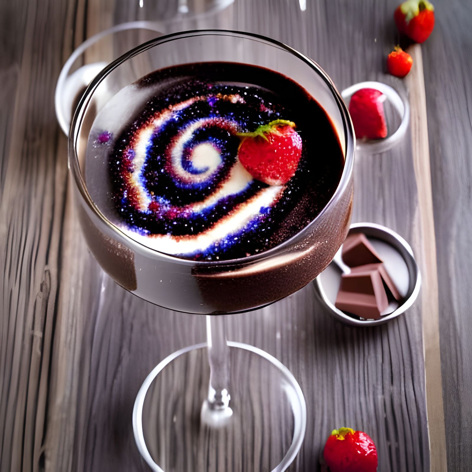 Galactic Chocolate Pudding with Galaxy Swirl