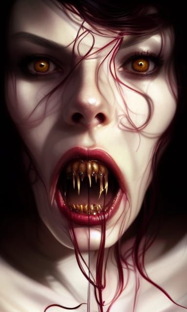 Uncanny Woman with Tendrils, Horror Concept Art