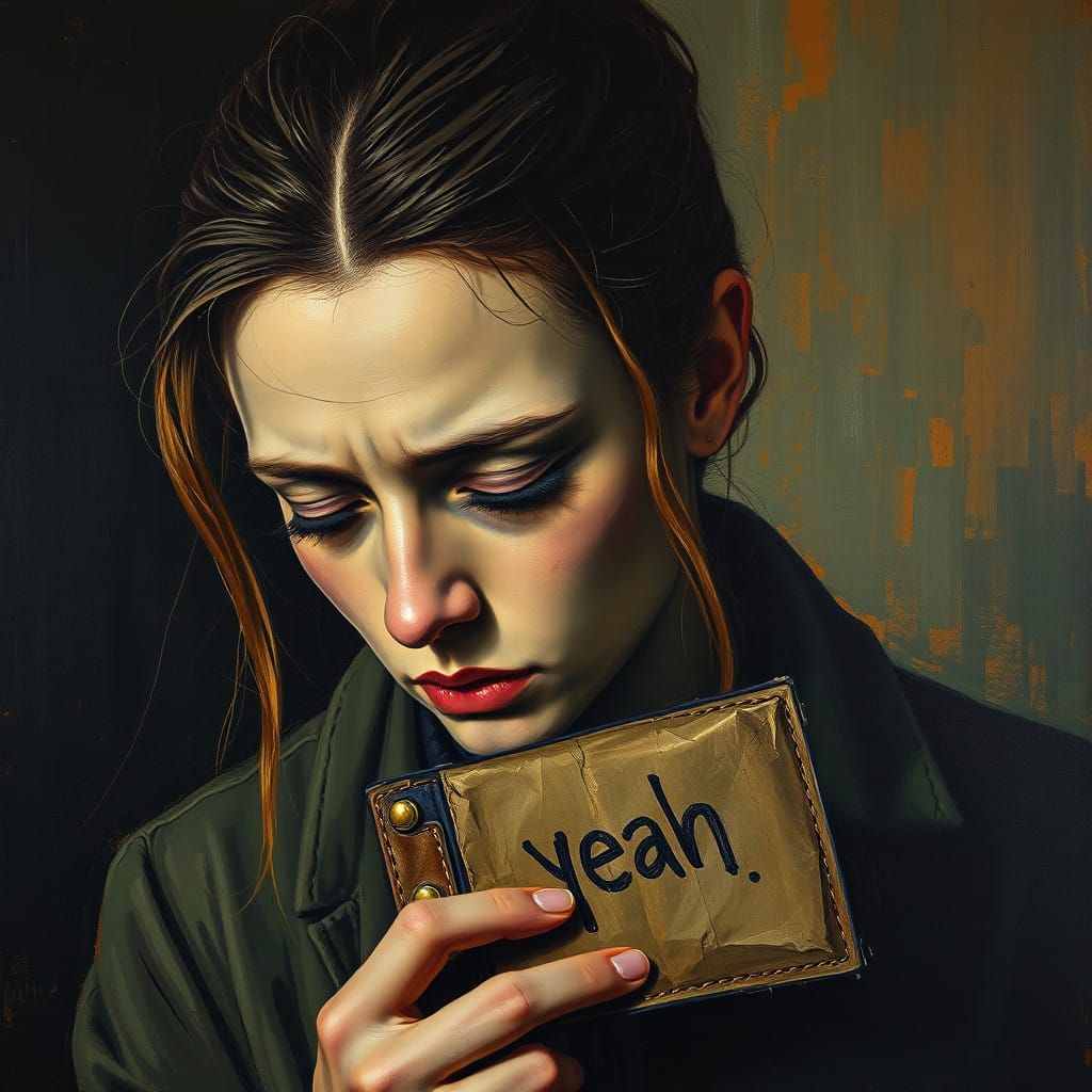 Figurative Portrait of Melancholy in Earthy Tones