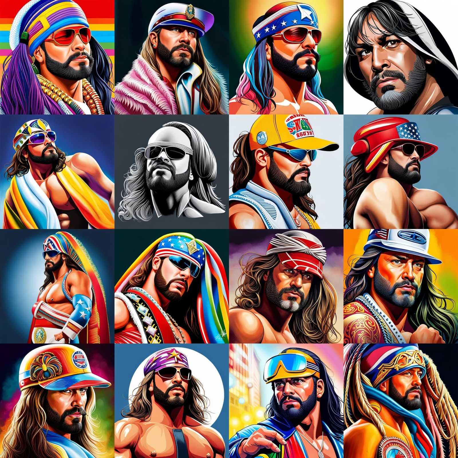 Hyperrealistic Portrait of Macho Man Randy Savage