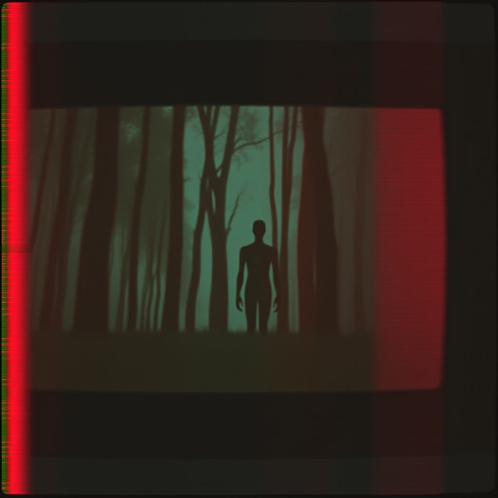 Distorted Nightmare Vision in Analog Horror Style