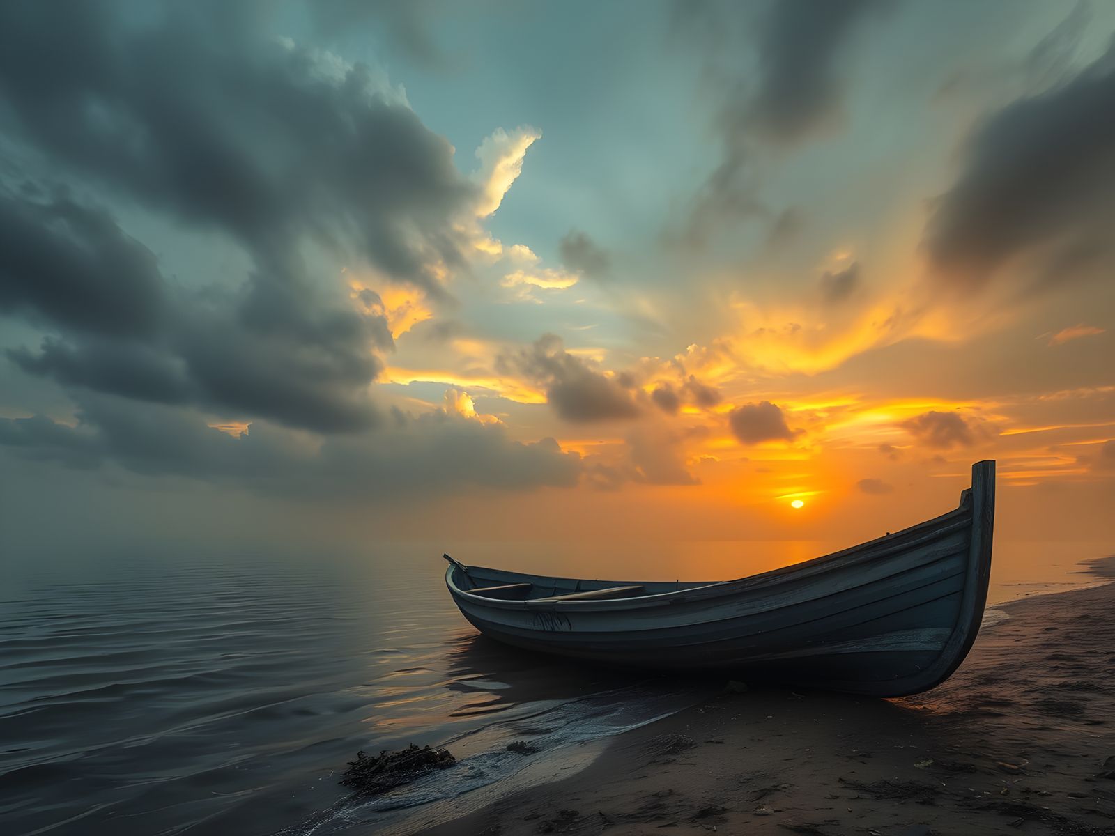 Romantic Sunset on the Orinoco River Shore