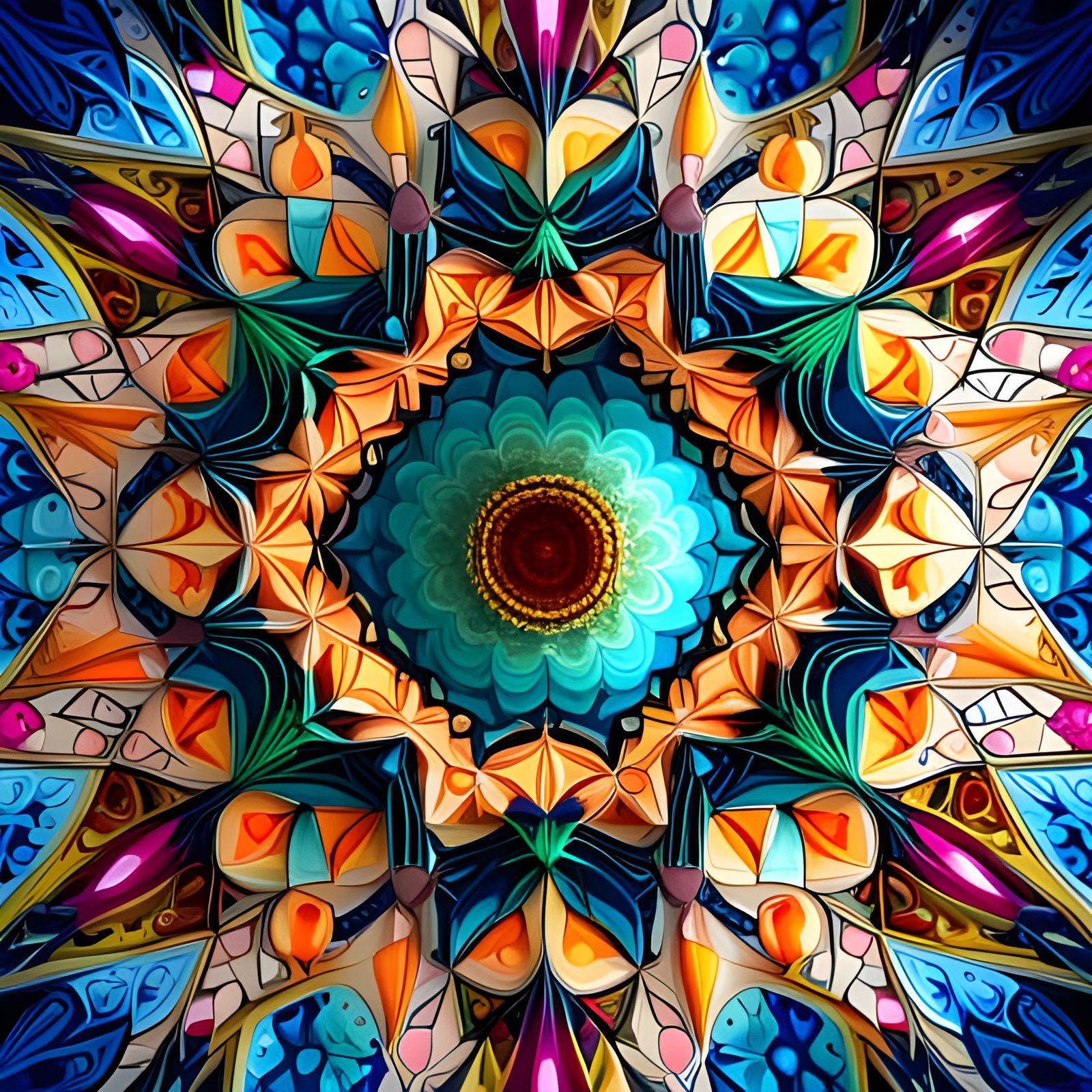 Detailed 3D Kaleidoscope Render in Octane